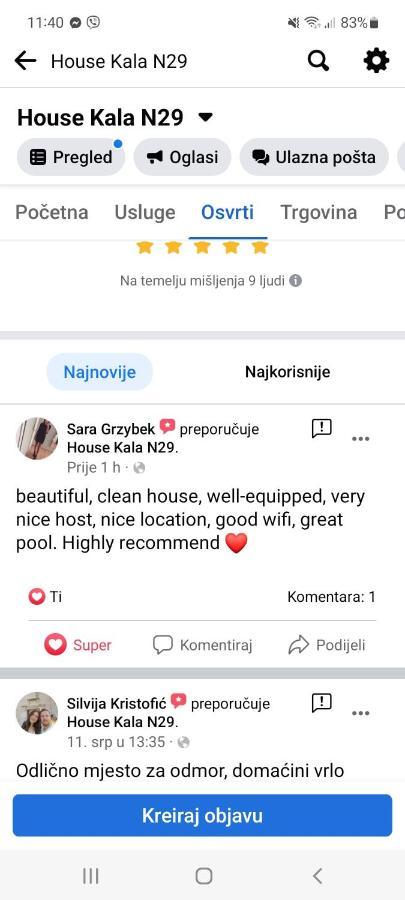 House Kala N29 Villa Jezera Eksteriør billede
